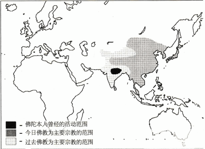 地图5 佛教的传播。