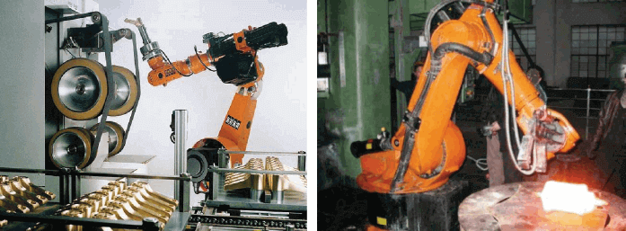 图2-4 打磨机器人（左）与锻造机器人（右）