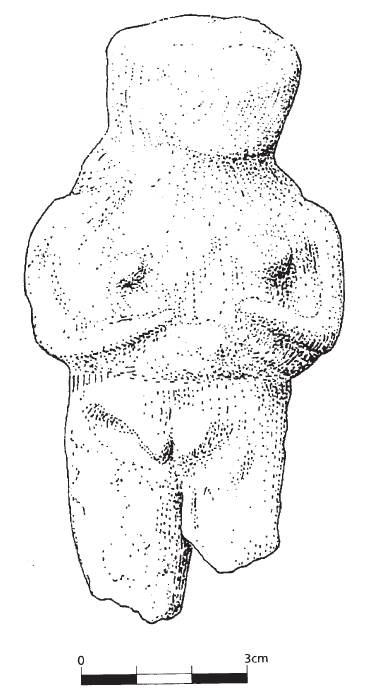 <br>女性小塑像，约公元前9300年，来自叙利亚的穆赖拜特