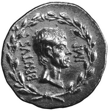 马库斯·布鲁图的侧脸（刺杀凯撒不久逃往希腊后铸造，约前43—前42年）