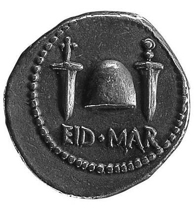 布鲁图发行的《刺杀凯撒》纪念银币 （前43—前42年左右）