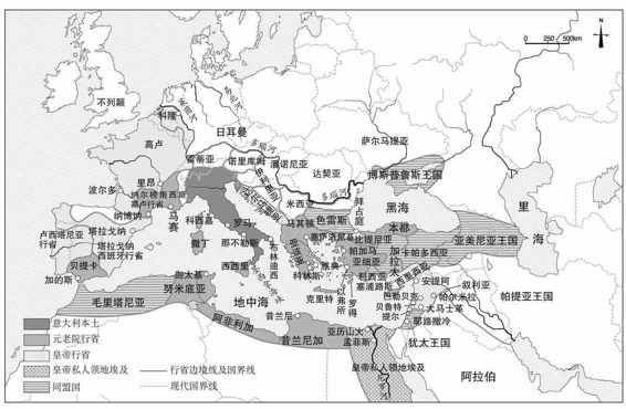 公元前27年时的罗马全境地图