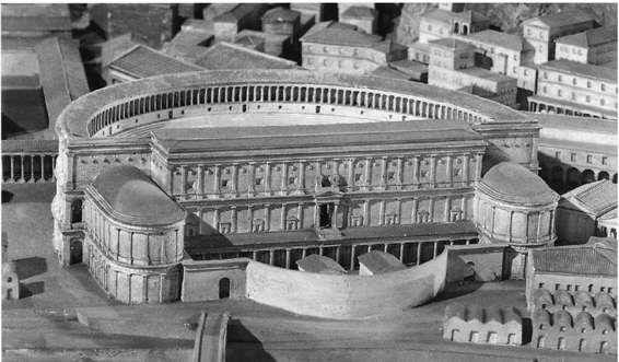 马萨鲁斯剧场的平面图和模型复原图