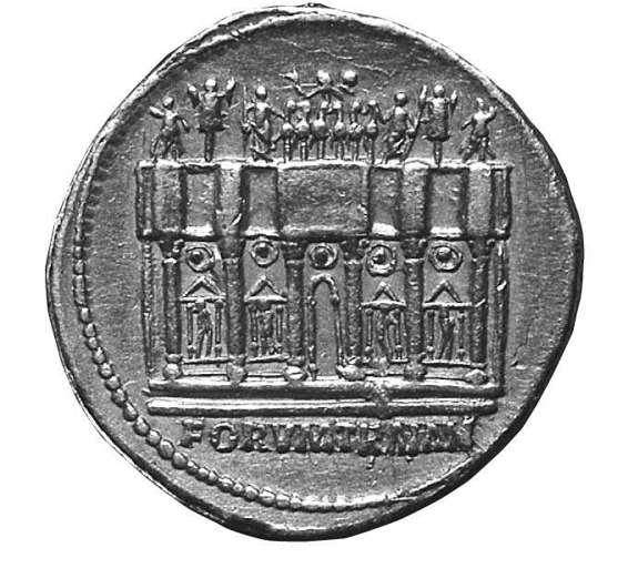 印有图拉真广场入口的硬币