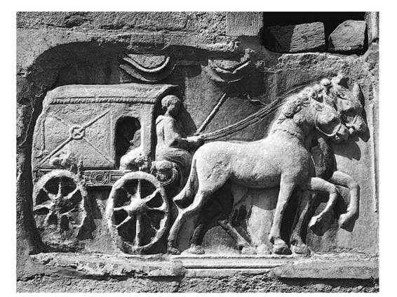 古罗马时期的邮递马车浮雕