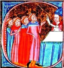 这幅细密画表现的是神职人员对麻风病人指证他们的原罪和上帝的惩罚。当疾病难以治愈时，它就会在社会和文化特性方面显示出更深层暗喻。对疾病的恐惧造成的心理伤害，决不比病毒本身造成的伤害更轻。当神职人员告诉某人染上瘟疫时，他立即就能看见那个人的灵魂在瞬间被死神摄走一般的恐惧。