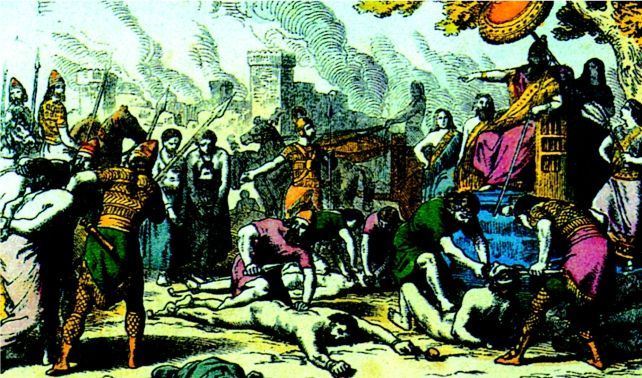 因为瘟疫盛行，战争的胜利者不敢将健康的俘虏留下来做奴隶，只能将他们全部杀死。