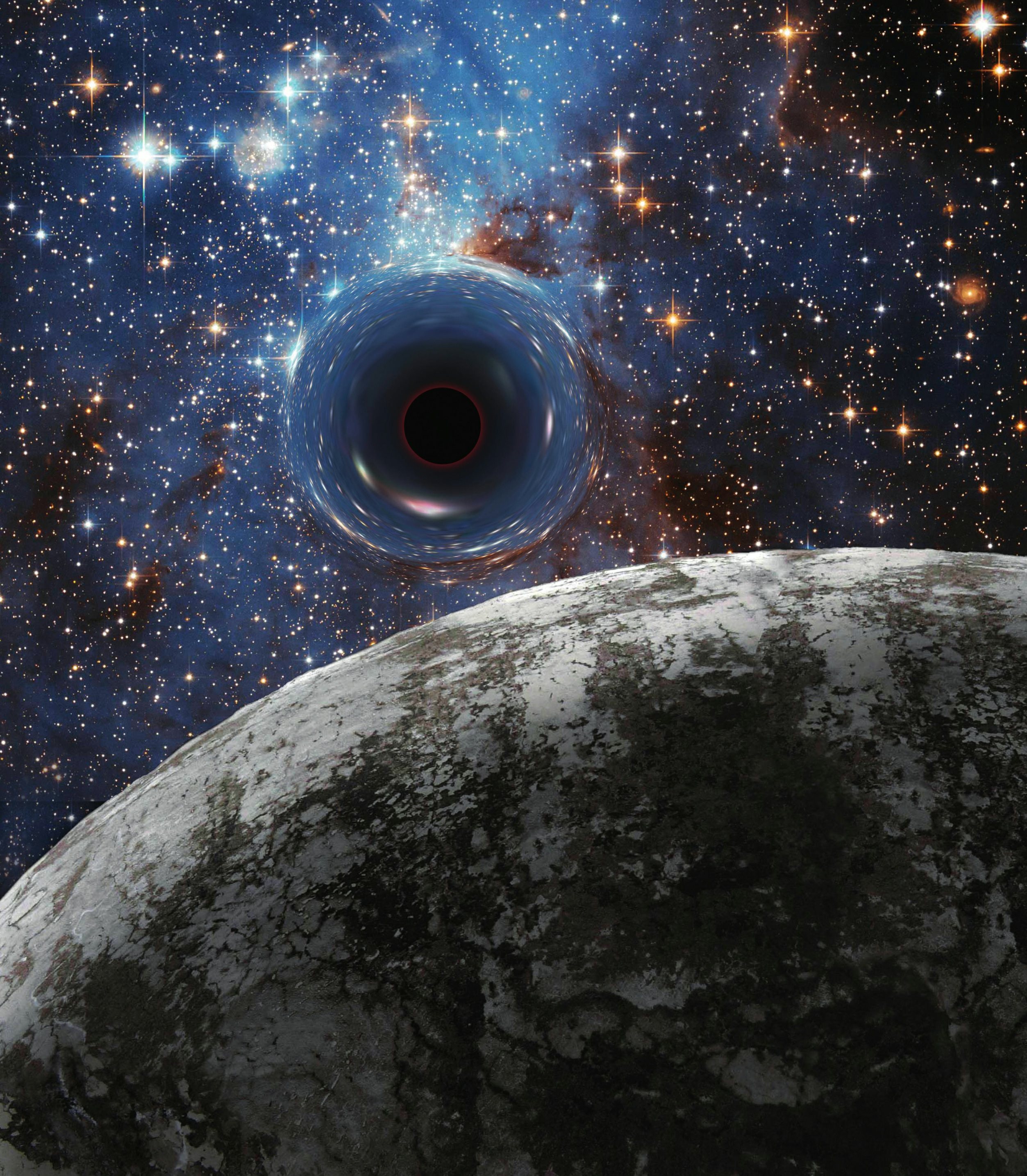 黑洞中的致密物质会猛烈地扭曲空间和时间