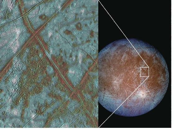 木卫二的表面覆盖着一层冰壳