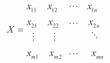 公式 3-11 数值属性矩阵