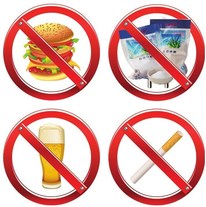 糖尿病患者禁止抽烟、喝酒，禁食各种糖及含糖食品、油炸食品