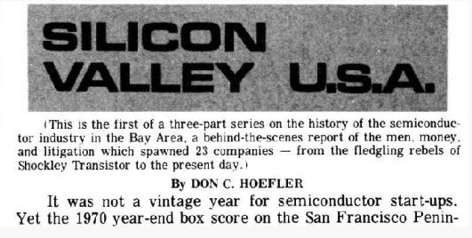  最早使用“硅谷”一词的新闻报道
