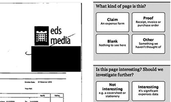《调查你议员的开支》网站界面