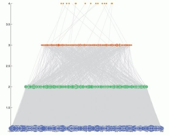 利用印第安纳大学的流量数据绘制的网站形成的占意流金字塔