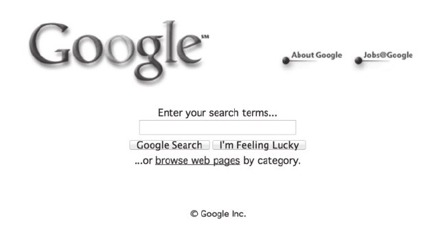 2000年左右google.com的主页