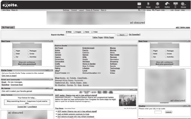 2000年左右excite.com的主页