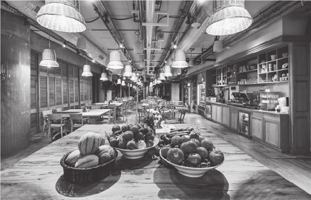 谷歌的微型厨房遍布我们的各个办公场所