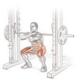 变化动作：器械颈前深蹲