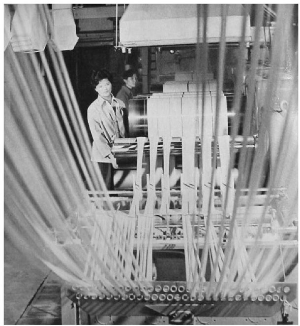 ▲1982年上海石化总厂涤纶厂短丝车间生产线
