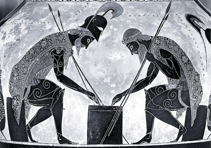 埃克塞基亚斯绘制的花瓶上的图案