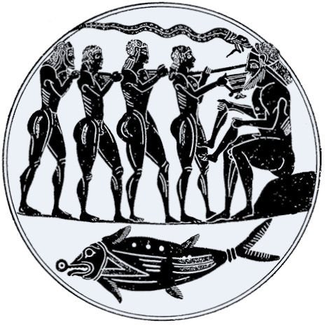 奥德修斯和船员们戳瞎独眼巨人波吕斐摩斯