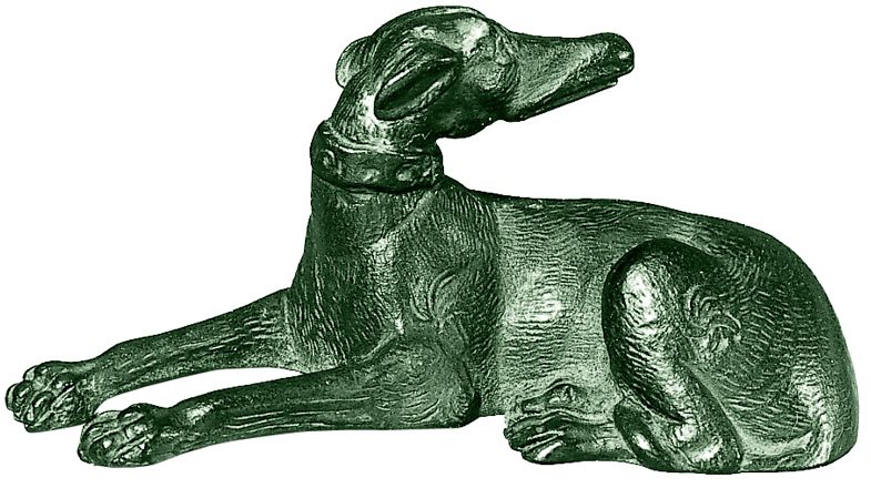 利德尼诺登斯神庙出土的罗马不列颠时期青铜猎鹿犬雕像复制品