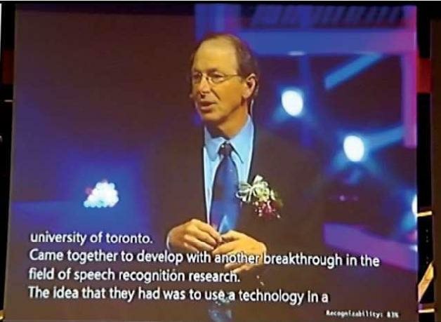 微软首席研究官里克·拉希德（Rick Rashid）在2012年10月25日于中国天津举行的一场活动中，使用深度学习进行了自动语音识别的现场演示